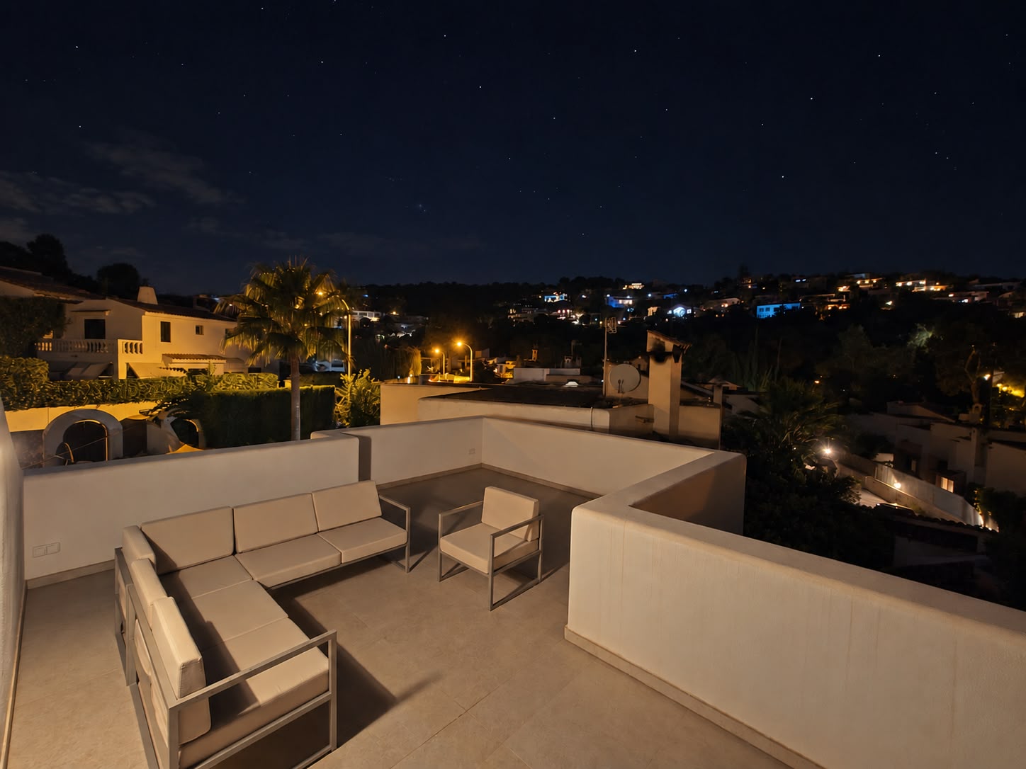 The rooftop after sunset